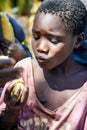 Portrait african girl of the Hadzabe tribe