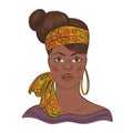 Portrait of african woman with retro hairstyle.