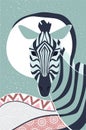 Portrait of african zebra