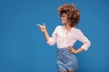 Portrait of afro girl in eyeglasses. Royalty Free Stock Photo