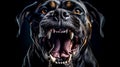 portrait of an aggressive angry black attacking dog, made with Generative AI Royalty Free Stock Photo