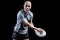 Portrait of aggressive sportsman playing rugby