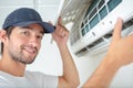 Portrait air conditioning serviceman Royalty Free Stock Photo