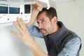 Portrait air conditioning technician Royalty Free Stock Photo