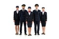 Portrait of an aircrew standing on white background Royalty Free Stock Photo