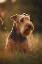 Airedale Terrier dog.