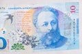 Portrait of Akaki Tsereteli on 10 Georgian lari banknote.