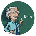 Portrait of Albert Einstein. Vector illustration. Editorial use only Royalty Free Stock Photo