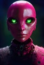 Portrait of an alien cyborg. Extraterrestrial civilization character. Sci-fi concept. Generative AI