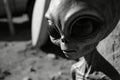 A portrait of an alien grey extraterrestrial being