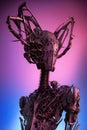 Portrait of an alien insectoid species, close-up of a representative of alien civilization. Generative Ai