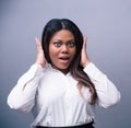 Portrait of amazed african woman