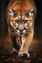 Portrait of american cougar or mountain lion