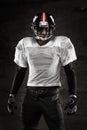 Portrait of american football player looking at camera Royalty Free Stock Photo