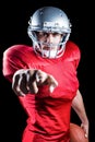 Portrait of American football player pointing Royalty Free Stock Photo