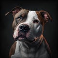 Portrait of american staffordshire bull terrier on black background Royalty Free Stock Photo