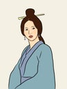Portrait of an Ancient Chinese Lady in Hanfu
