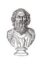 Portrait of ancient greek author Homer. Legendary author of the Iliad and the Odyssey Royalty Free Stock Photo