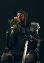 Portrait of ancient knight Royalty Free Stock Photo