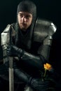 Portrait of ancient knight Royalty Free Stock Photo