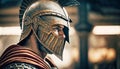 Portrait of an ancient Roman gladiator in armoran, generative AI Royalty Free Stock Photo