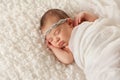Portrait of an Angelic Newborn Girl Royalty Free Stock Photo