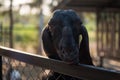 portrait of Anglo-Nubian long-eared black goat Royalty Free Stock Photo