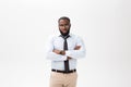 Portrait of angry or annoyed young African American man in white polo shirt looking at the camera with displeased Royalty Free Stock Photo