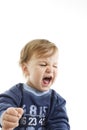 Portrait of angry baby boy Royalty Free Stock Photo