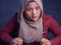 Angry Muslim Woman Looking at Camera Royalty Free Stock Photo