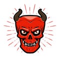 Portrait of angry devil. Halloween, satan, lucifer, hell, devilry symbol.