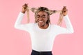 Portrait of angry emotional black woman screaming Royalty Free Stock Photo