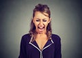 Portrait of an angry frustrated young woman screaming Royalty Free Stock Photo