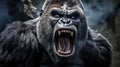 portrait of beast gorilla, furious animal, made with Generative AI