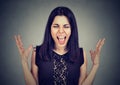 Portrait angry mad young woman screaming Royalty Free Stock Photo