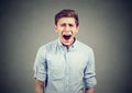 Portrait of an angry young man screaming Royalty Free Stock Photo