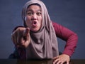 Angry Muslim Woman Starring at camera