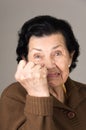 Portrait of angry old woman grandmother Royalty Free Stock Photo