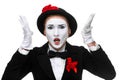 Portrait of the angry and resent mime Royalty Free Stock Photo