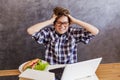 Portrait of angry teen boy Royalty Free Stock Photo