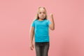 Portrait of angry teen girl on a studio background Royalty Free Stock Photo
