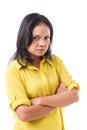 Angry upset unhappy middle aged woman Royalty Free Stock Photo