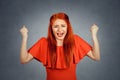 Portrait angry woman screaming wide open mouth hysterical Royalty Free Stock Photo