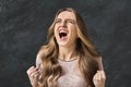 Portrait of angry woman shouting