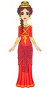 Portrait of the animation woman in ancient Greek dress.