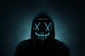 Portrait of an anonymous man wearing neon mask Royalty Free Stock Photo