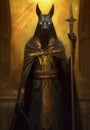 Portrait of an anubis, ancient Egyptian god of death. concept art Royalty Free Stock Photo