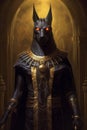 Portrait of an anubis, ancient Egyptian god of death. concept art Royalty Free Stock Photo