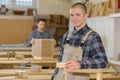 portrait apprentice builders workshop Royalty Free Stock Photo