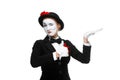 Portrait of the approving mime Royalty Free Stock Photo